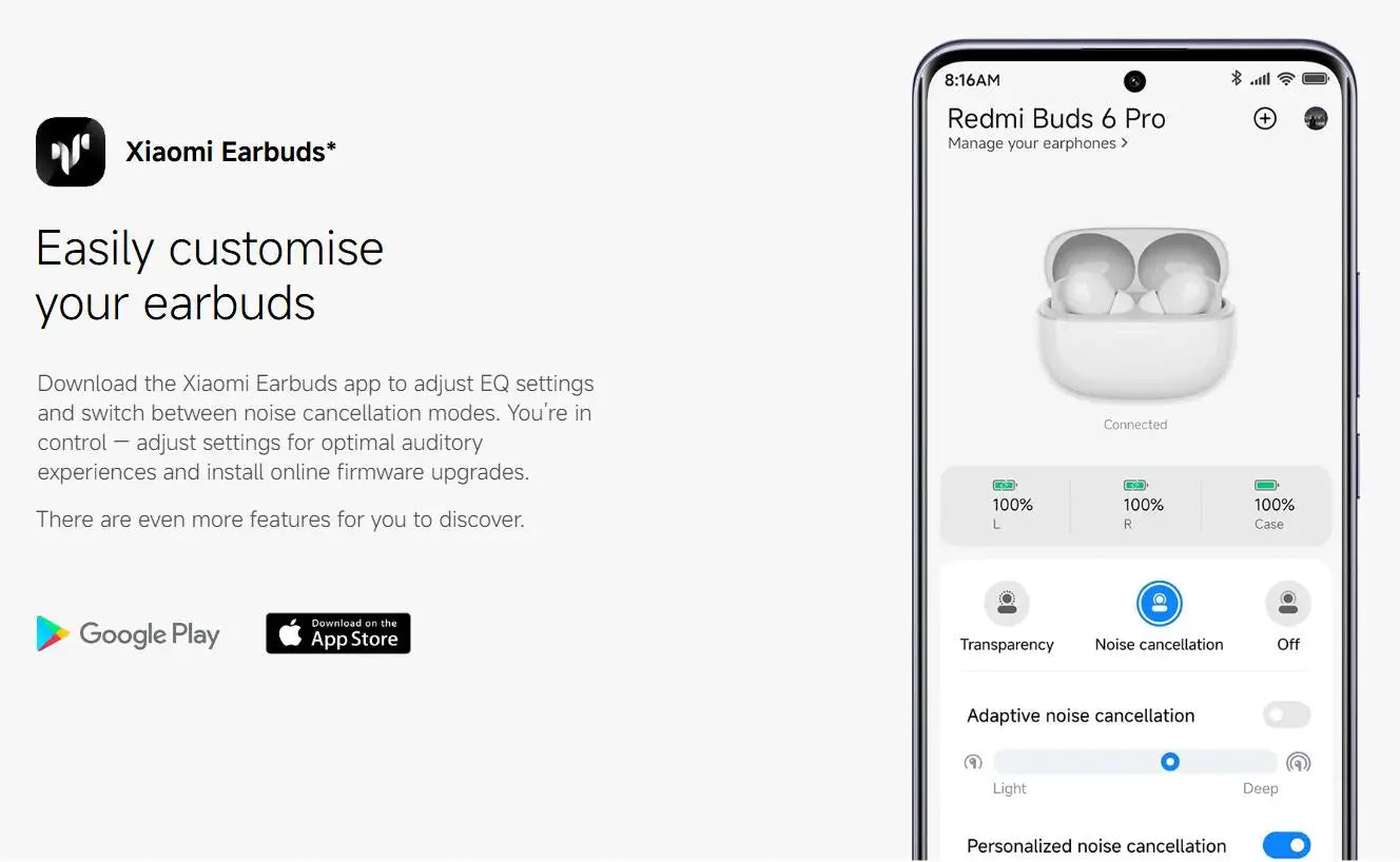 Xiaomi-Écouteurs Bluetooth sans fil Redmi Buds 6 Pro, audio haute résolution, AC satellite, suppression active du bruit 55dB, BT5.3, version globale
