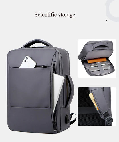 Sac à dos de grande capacité pour hommes, chargeur USB, idéal pour votre ordinateur portable, étanche, voyage d'affaires, sac à bagage.