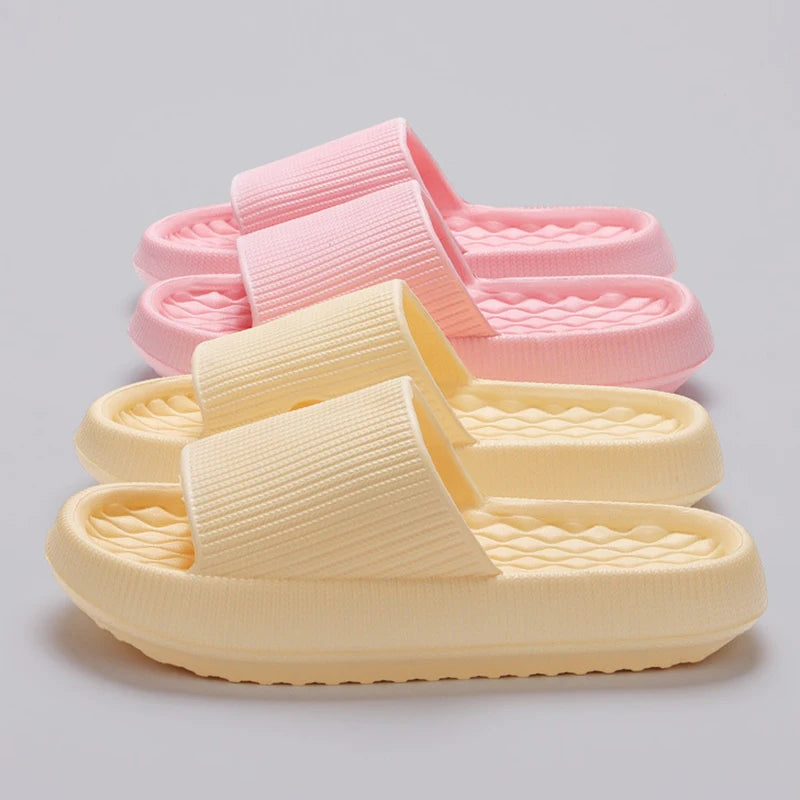 Lucyever 2024 Summer Non-slip Soft Cloud Slippers Women Comfy Eva Thick Platform Slides Woman Couple Bathroom Home Flip Flops 45