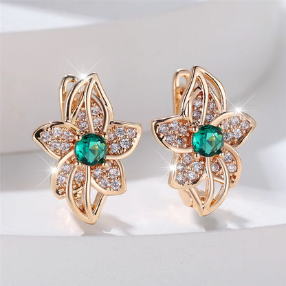 Boucles d'Oreilles Rondes Vertes sur Pierre pour Femme, Bijoux de Mariage, Breloque, Document en Or
