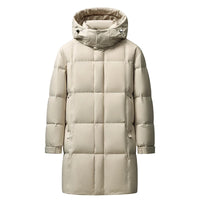 🧥 Doudoune Longue Homme Hiver – Parka Chaude en Duvet de Canard Blanc