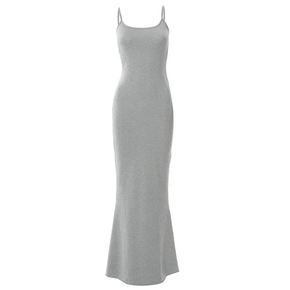 Y2K – robe Maxi Sexy pour femmes, dos nu, Slim, robe de soirée, pull concis, longue, moulante, marron, automne 2025