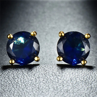 Boucles d'oreilles rondes en cristal pour femme, bijoux de mariage classiques, documents en or vintage, 4 broches, noir et violet