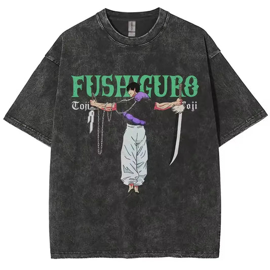 Anime Jujutsu Kaisen Gojo Satoru T-Shirts lavé hommes femmes coton Harajuku T-Shirts de haute qualité rétro pour hommes haut pour femme T-Shirts