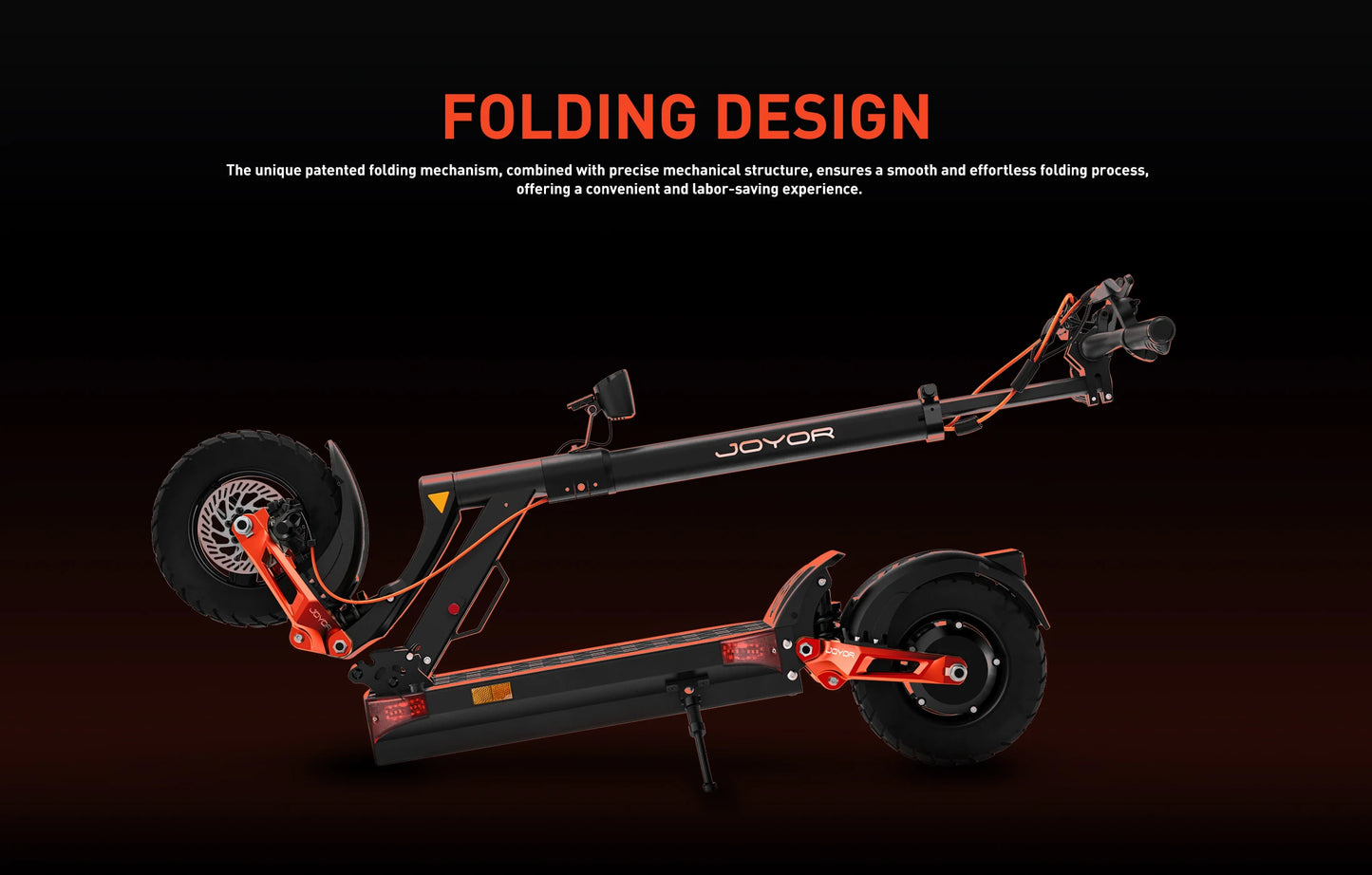 JOYOR T6 pliable adulte Scooter électrique e-scooter 25/48 km/h trottinette électrique 600W planches 48V 18Ah béquille