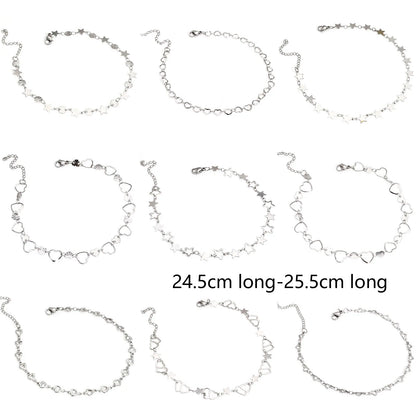 Bracelet de cheville en acier inoxydable 304 pour femmes, chaîne à maillons faite à la main, couleur argent, chaîne de jambe, pied, bijoux cadeau, 1 pièce
