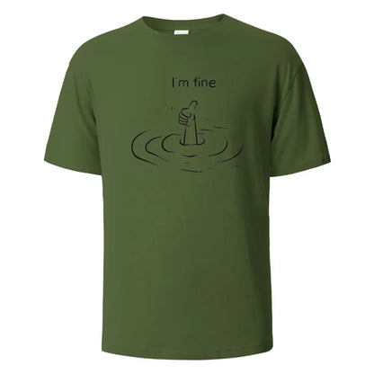 T'm Fine T-shirt unisexe – 100% coton, oversize, décontracté et respirant pour été