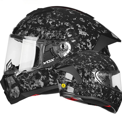 Casque Moto Intégral Fibre de Carbone DOT – Léger et Sécurisé