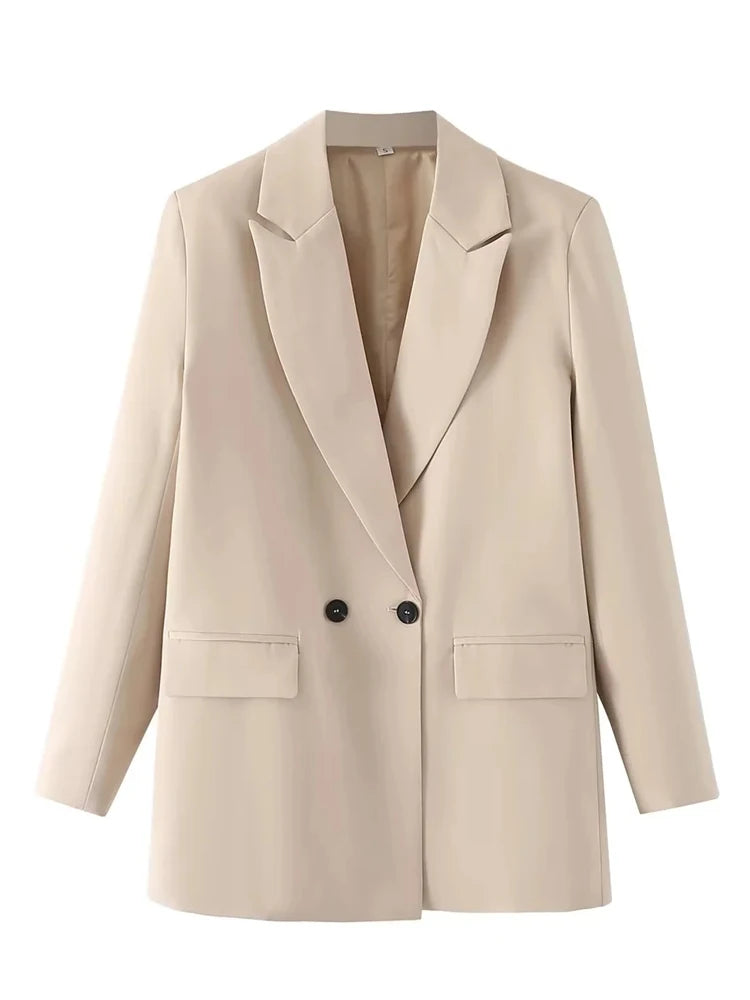 Blazer TRAF pour femme noir, beige, kaki, bleu, vert, gris - Manteau de mode pour femme, veste de bureau, blazers pour femmes, vêtements d'extérieur 2024