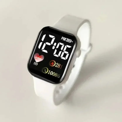 Montre LED Enfants et Femmes – Bracelet Plastique, Étanche et Numérique