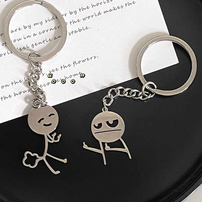Porte-clés de Couple, Match intéressant des gens que le cœur, doigt du milieu, personnalité Ins, sac drôle, pendentif, bijoux, cadeau pour Couple et amis