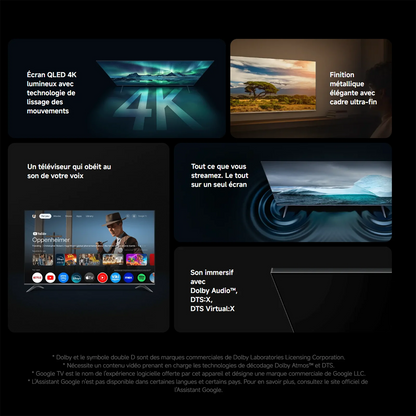 Xiaomi France |  Xiaomi TV A Pro 50 2026, Écran QLED 4K, Son immersif avec Dolby Audio™, DTS:X, DTS Virtual:X, Compatible HDR10+ ,1,07 milliard de couleurs, DCI-P3 94 %