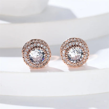Boucles d'Oreilles de Luxe en Pierre Blanche pour Femme, Bijoux en Or et Argent, Breloque en Clip, pour Mariage