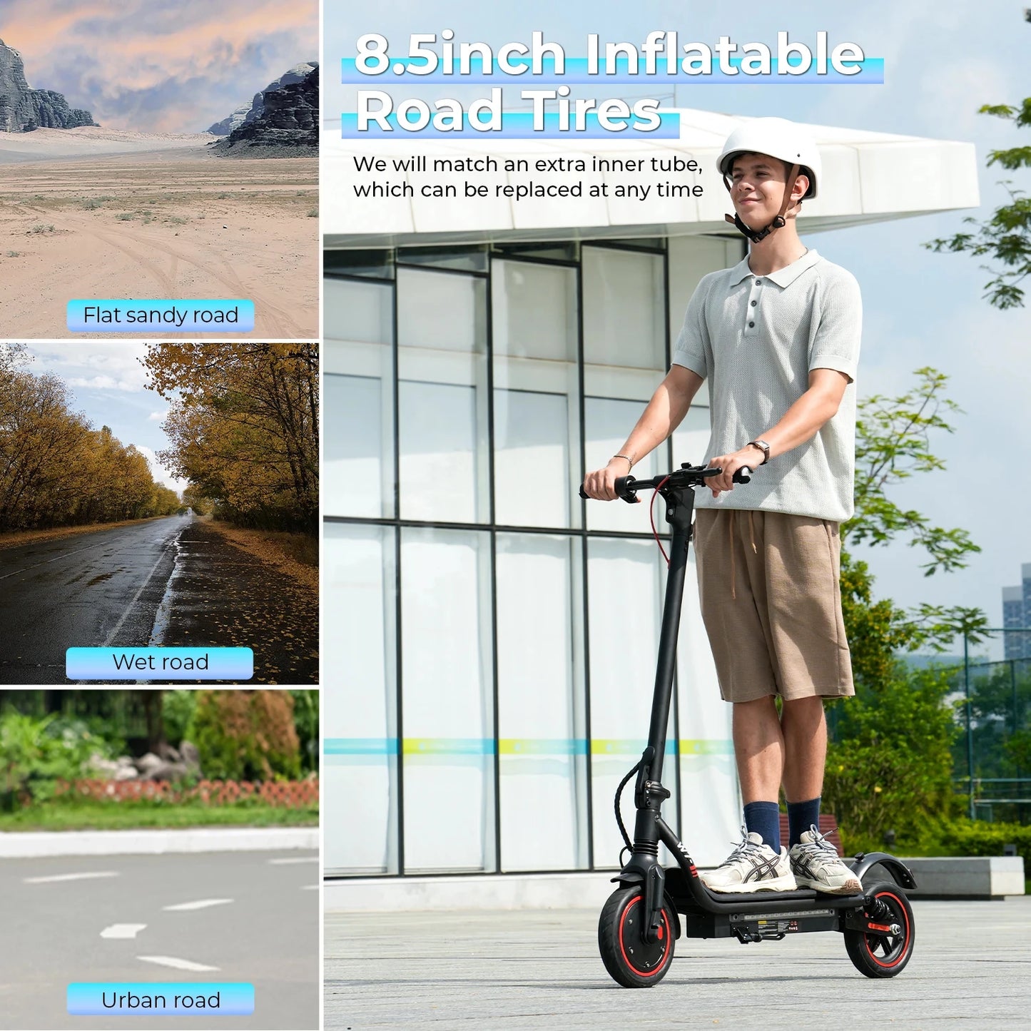 iScooter W7 – Scooter Électrique Adulte 650W, 35 km/h, Autonomie 40 km, Pliable – Batterie 36V 10.5Ah, Pneus 8.5
