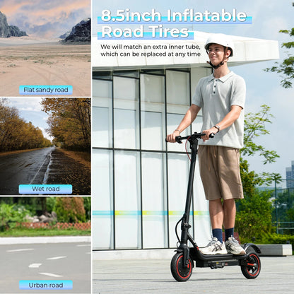 iScooter W7 – Scooter Électrique Adulte 650W, 35 km/h, Autonomie 40 km, Pliable – Batterie 36V 10.5Ah, Pneus 8.5