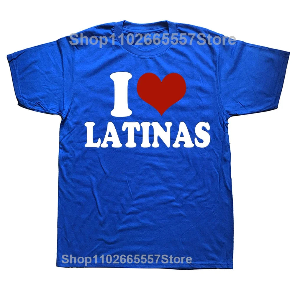 T-shirt Homme – Drôle Cœur Rouge “J’aime Latinas”