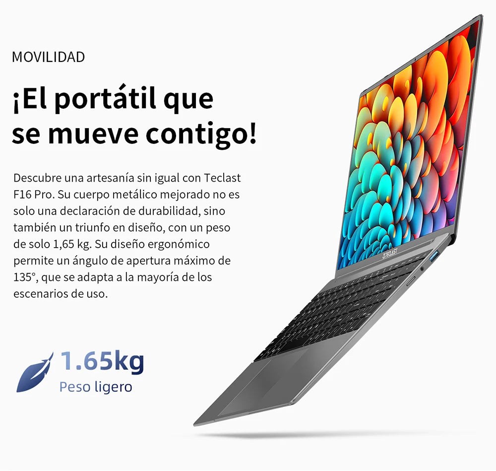 【Nouveau】 Ordinateur portable Teclast F16Pro 15,6" 1920X1080, 12 Go / 16 Go de Ram, 256 Go / 512 Go Rom, clavier rétroéclairé, pour Intel N95, Mini-Hdmi