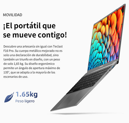 【Nouveau】 Ordinateur portable Teclast F16Pro 15,6" 1920X1080, 12 Go / 16 Go de Ram, 256 Go / 512 Go Rom, clavier rétroéclairé, pour Intel N95, Mini-Hdmi