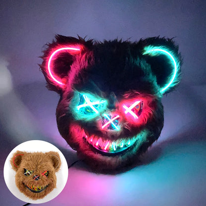 Masque de Lapin Sanglant LED – Halloween, Cosplay et Fête Effrayante