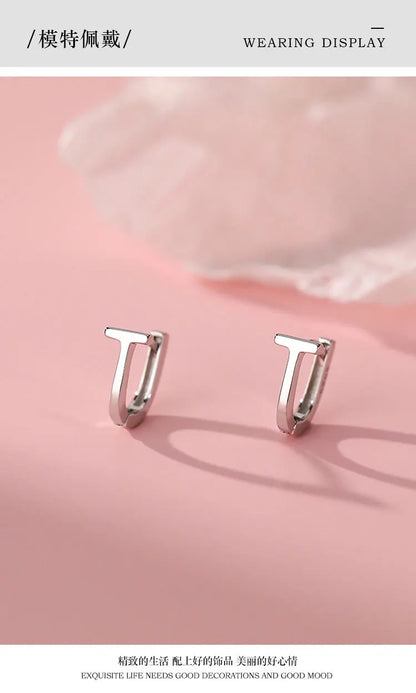 Boucles d'oreilles en argent Sterling 925 en forme de T, charmantes, Style minimaliste, cadeau de fête, bijoux fins pour femmes, nouvelle collection