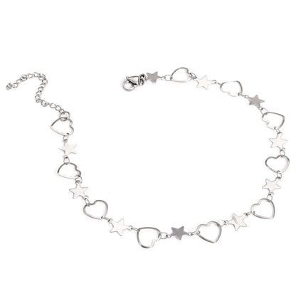 Bracelet de cheville en acier inoxydable 304 pour femmes, chaîne à maillons faite à la main, couleur argent, chaîne de jambe, pied, bijoux cadeau, 1 pièce