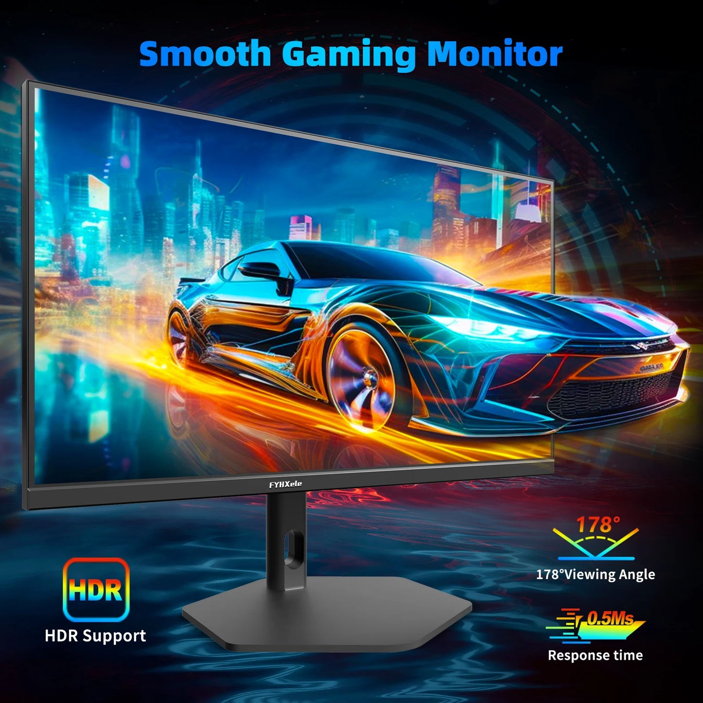FYHXele 27 pouces 380Hz moniteur de jeu 1080P IPS 0.5ms GTG moniteur d'ordinateur moniteur Vertical réglable prise en charge FreeSync HDR VESA