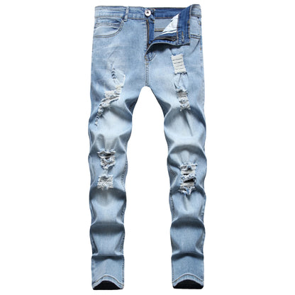 2024 Nouveaux Jeans Slim-Fit Rippés et Décolorés pour Hommes