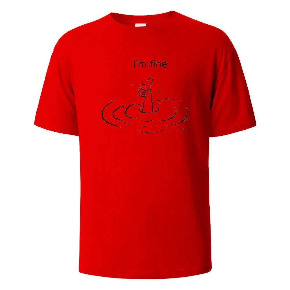 T'm Fine T-shirt unisexe – 100% coton, oversize, décontracté et respirant pour été