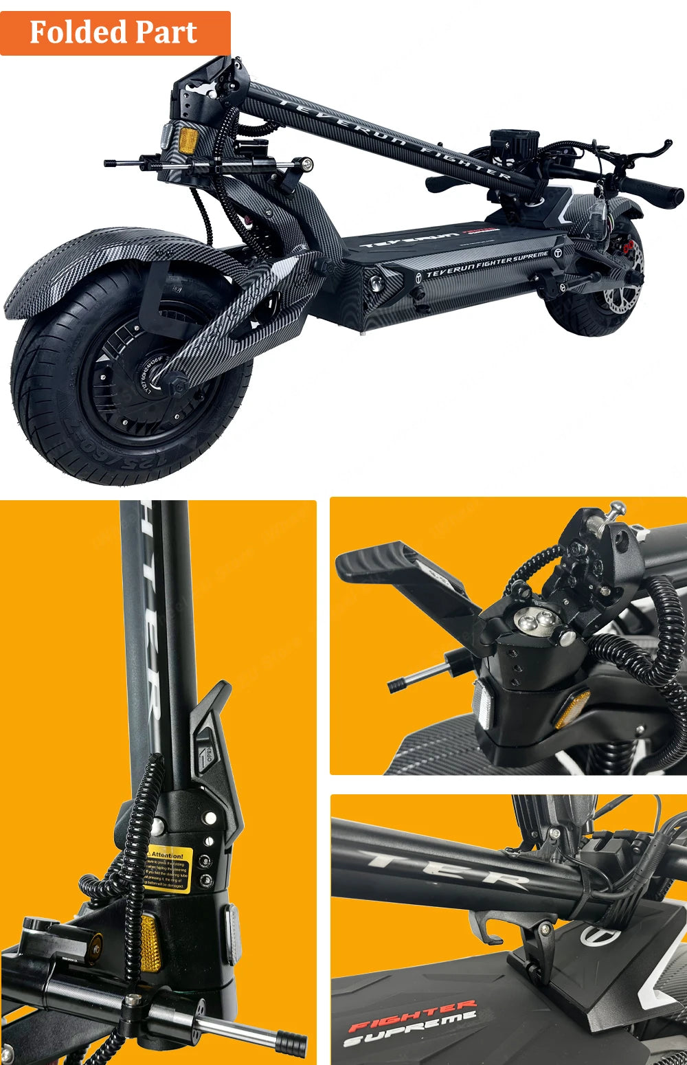 Moteur d'origine Teverun Fighter 7260R 72V 60Ah V4 puissance de crête 15000W avec GPS PKE vitesse maximale 120 KM/H n Scooter électrique