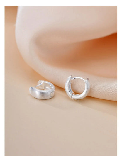 Boucles d'oreilles rondes minimalistes en argent Sterling 925 véritable pour femmes, cerceau, accessoires de bijoux