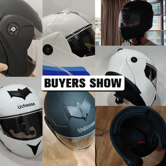 Uchoose-Casque de moto unisexe avec visière, double lentille, section transversale, certification DOT, casque de sécurité modulaire, casque à rabat
