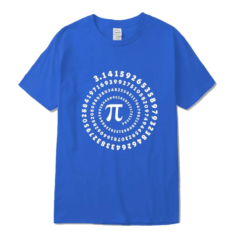 T-shirt Homme 100% Coton – Pi Design Drôle, Col Rond, Manches Courtes, Été