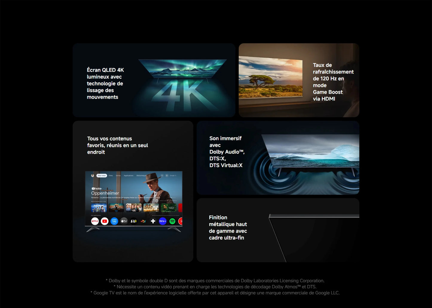 Xiaomi France |  Xiaomi TV A Pro 50 2026, Écran QLED 4K, Son immersif avec Dolby Audio™, DTS:X, DTS Virtual:X, Compatible HDR10+ ,1,07 milliard de couleurs, DCI-P3 94 %