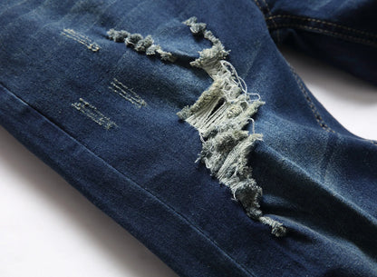 2024 Nouveaux Jeans Slim-Fit Rippés et Décolorés pour Hommes