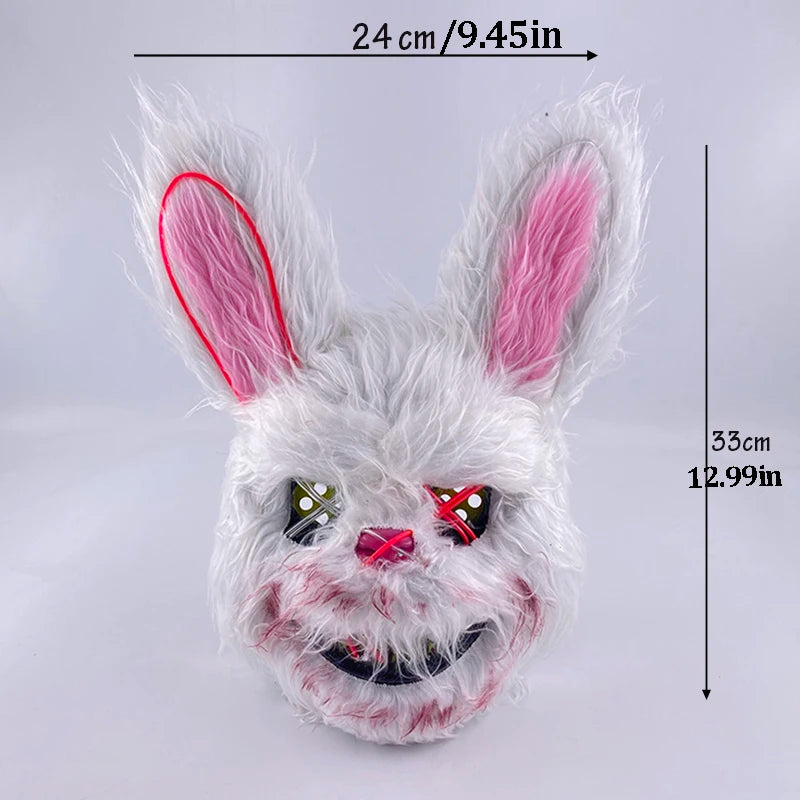 Masque de Lapin Sanglant LED – Halloween, Cosplay et Fête Effrayante