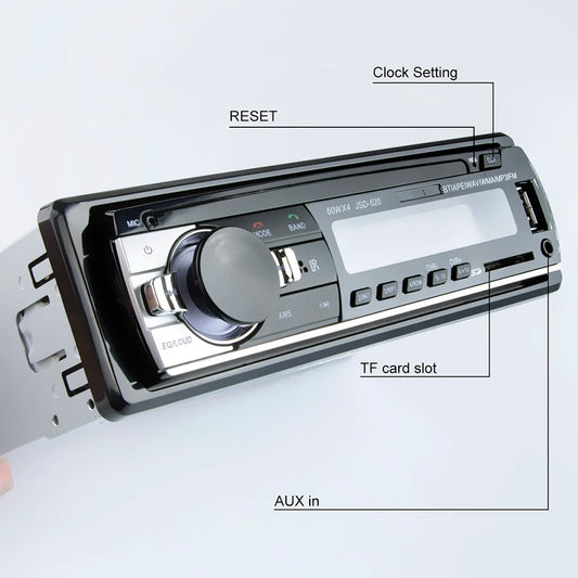 Autoradio Hippcron 1DIN Bluetooth – Lecteur MP3 Stéréo 60W x 4 avec USB/SD/AUX/FM