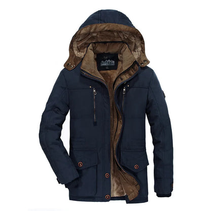 Bonne qualité mâle Fit manteaux d'hiver multi-poches Cargo vestes hommes longs manteaux d'hiver doudoune à capuche décontracté chaud Parkas 7XL