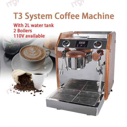 ITOP – Machine à Expresso Professionnelle à Pompe Vibrante, Double Chaudière 2800 W