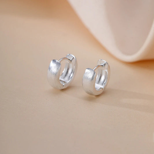 Boucles d'oreilles rondes minimalistes en argent Sterling 925 véritable pour femmes, cerceau, accessoires de bijoux