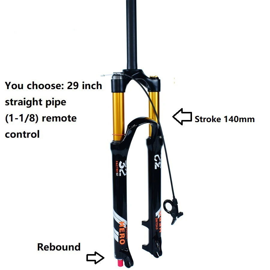 🚴♂️ Fourche à Air VTT en Alliage de Magnésium – Amortisseur de Rebond 140mm