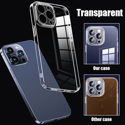 Coque rigide Ultra fine et transparente pour iPhone 15 14 13 12 16 Pro Max 16e 11, coque de téléphone antichoc transparente