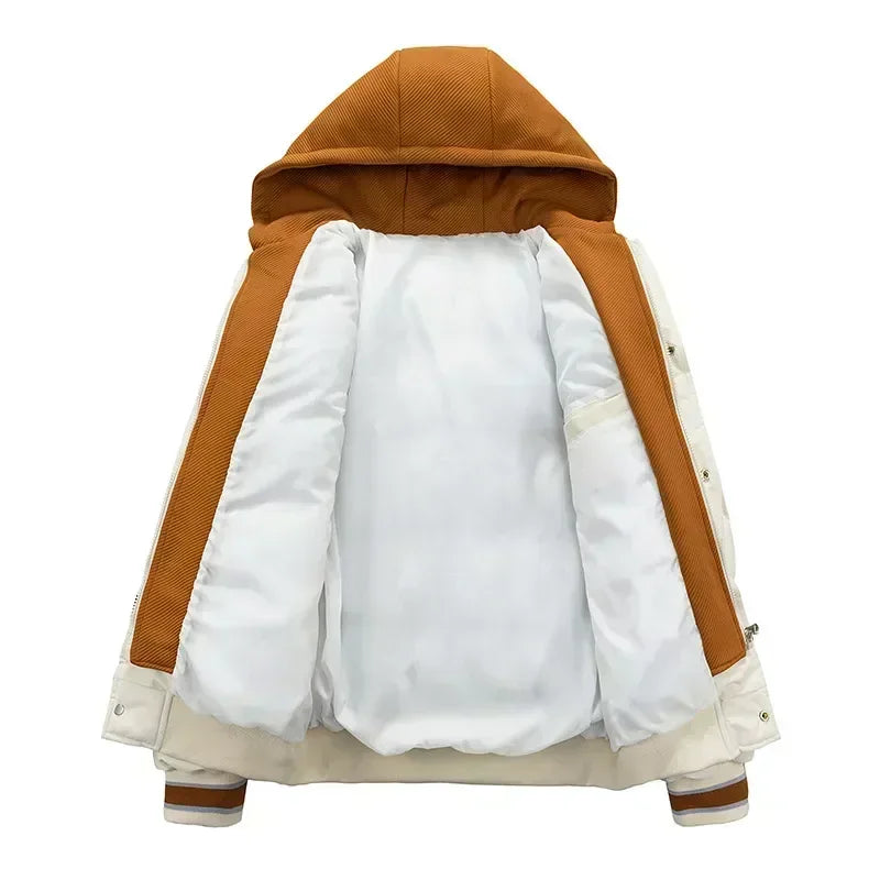 Veste pour jeunes hommes fermeture éclair nouvelle veste Streetwear coupe-vent mode veste à capuche Parkers hiver épais thermique coton manteau hommes
