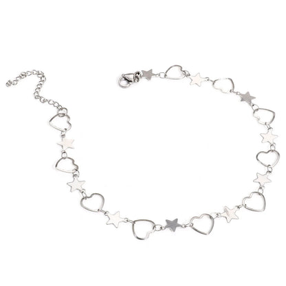 Bracelet de cheville en acier inoxydable 304 pour femmes, chaîne à maillons faite à la main, couleur argent, chaîne de jambe, pied, bijoux cadeau, 1 pièce