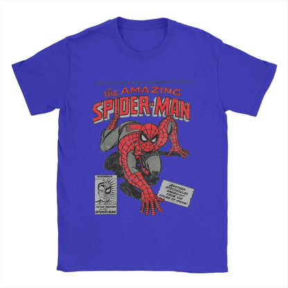 Spider-man Retro Comic Movie T-Shirt pour hommes, SpidSuffolk Tees, Creative Tees, Round Neck T-Shirt, 100% Cotton Birthday Present, Y-Man