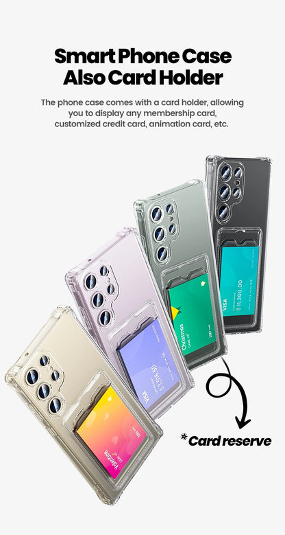 Étui Transparent Toocki avec Porte-Cartes – Coque Souple en PC + TPU pour Smartphone