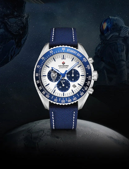 HANBORO hommes montre automatique montres de luxe montre-bracelet mécanique militaire 50M bracelet en Nylon étanche mois semaine Date 24 heures