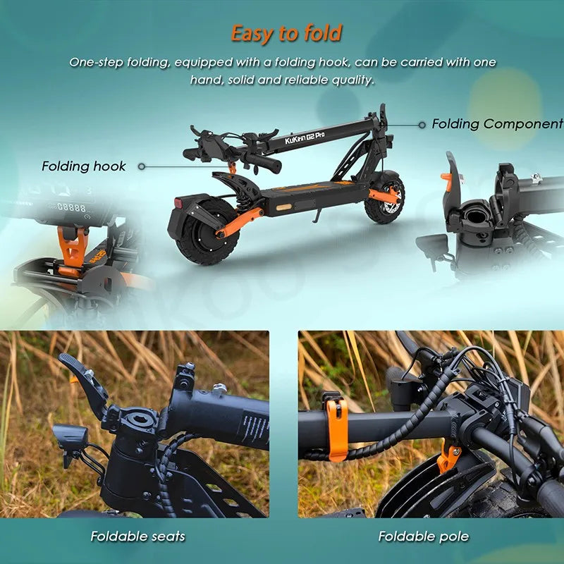 KuKirin G2 Pro VMP Scooter électrique 500W 48V 15.6Ah 9 pouces tout-terrain pneu pliable Scooter électrique 25 KM/H vitesse 65KM portée