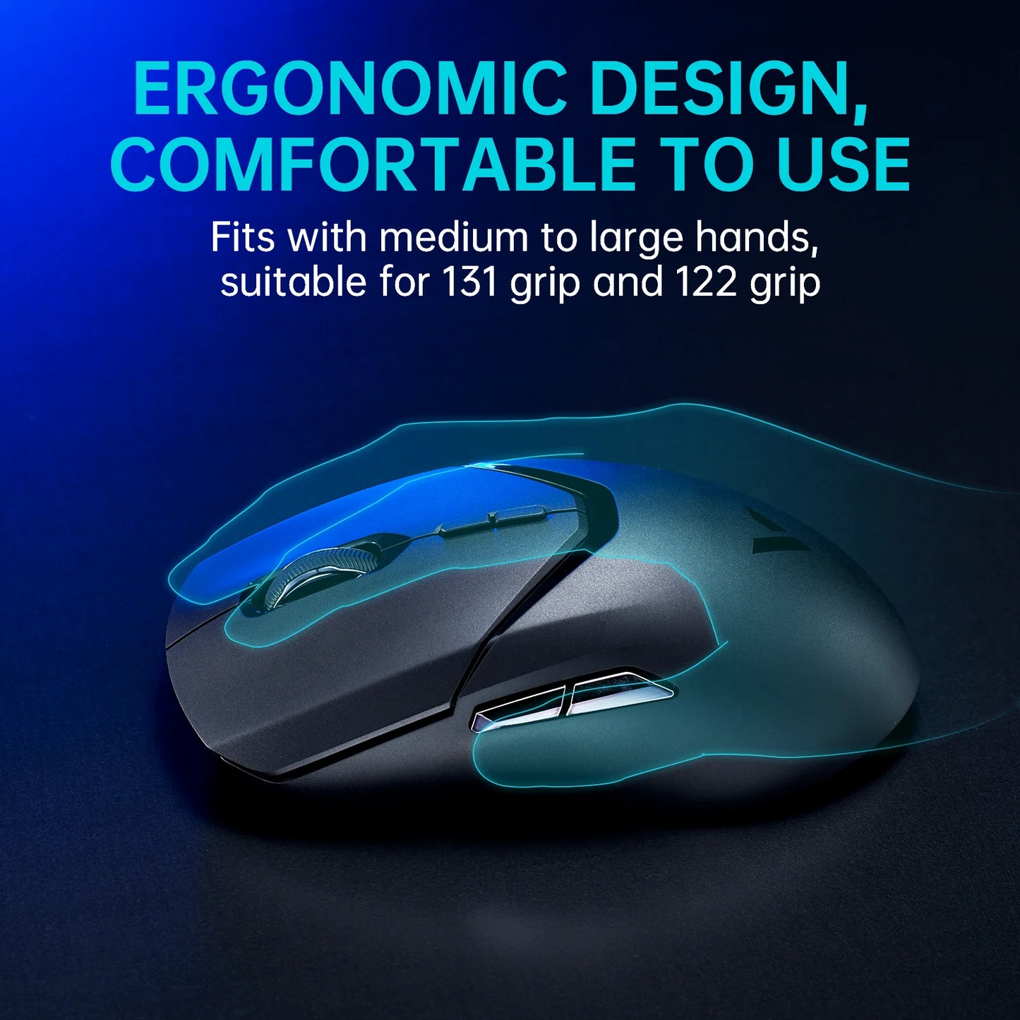Rapoo VT9PRO – Souris de jeu sans fil légère 68g, 26000 DPI, autonomie 160H