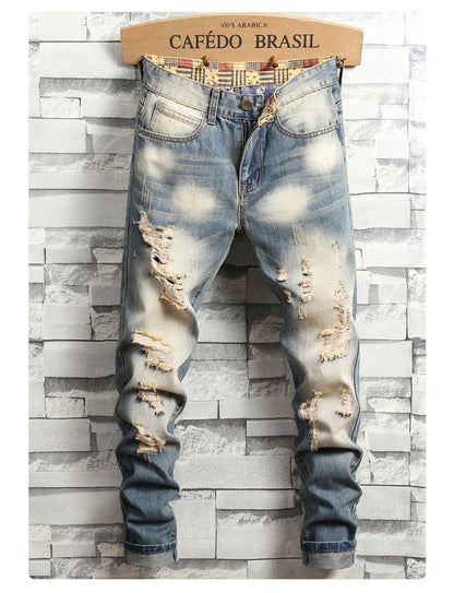 2024 Nouveaux Jeans Rétro Déchirés Slim pour Hommes