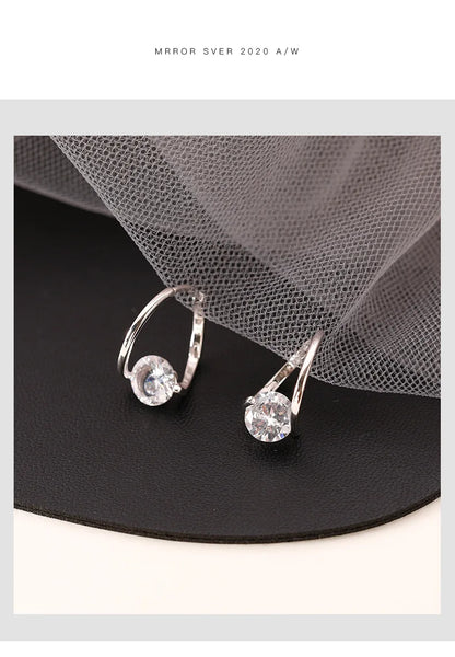 Boucles d'oreilles en argent Sterling 925, cerceau en Zircon coréen, tempérament Simple, exquis, tendance, bijoux Sexy, cadeau, offre spéciale
